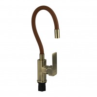 Смеситель для кухни FABIA силумин гибкий излив коричневый/бронза (9658)