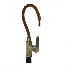 Смеситель для кухни шаровый с гибким изливом коричневый/бронза 9658 Смеситель для кухни шаровый с гибким изливом коричневый/бронза 9658