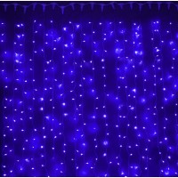 Гирлянда Занавес (3х 3м) Синий (прозрачный шнур) П