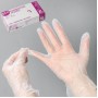 Перчатки хозяйственные виниловые прозрачные н/о L (50пар)