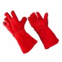 Перчатки Краги спилковые пятипалые красные с подкладом КСП5/КЕ1470