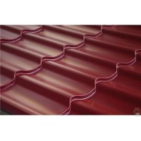 Металлочерепица "Монтеррей" Poliester RAL 3005 вишня