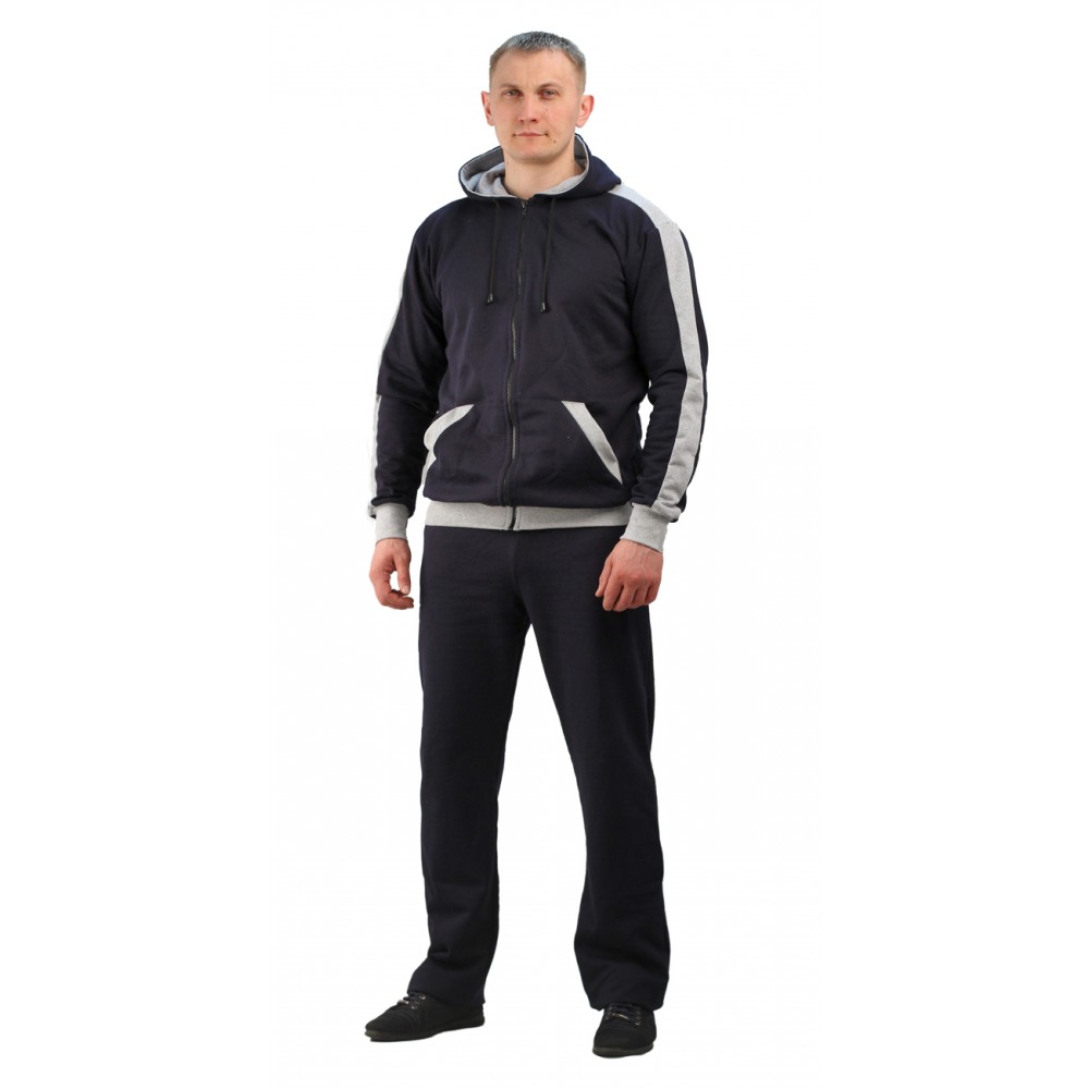 Костюм ТИР2 (куртка+брюки) трикотажный т.синий/серый  р.60-62  (КОС303) ХХХ АКЦИЯ 20%