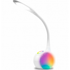 Светильник настольный светодиод. DE532 WH белый с RGB подсветкой