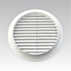 Решетка пластиковая  100 белая наружний D130, с сеткой (10РКС)