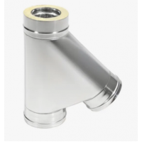 Тройник Термо 45* Ф200х130 (н/ж. ст. 0,5 мм = н/ж. ст.)  ХХХ