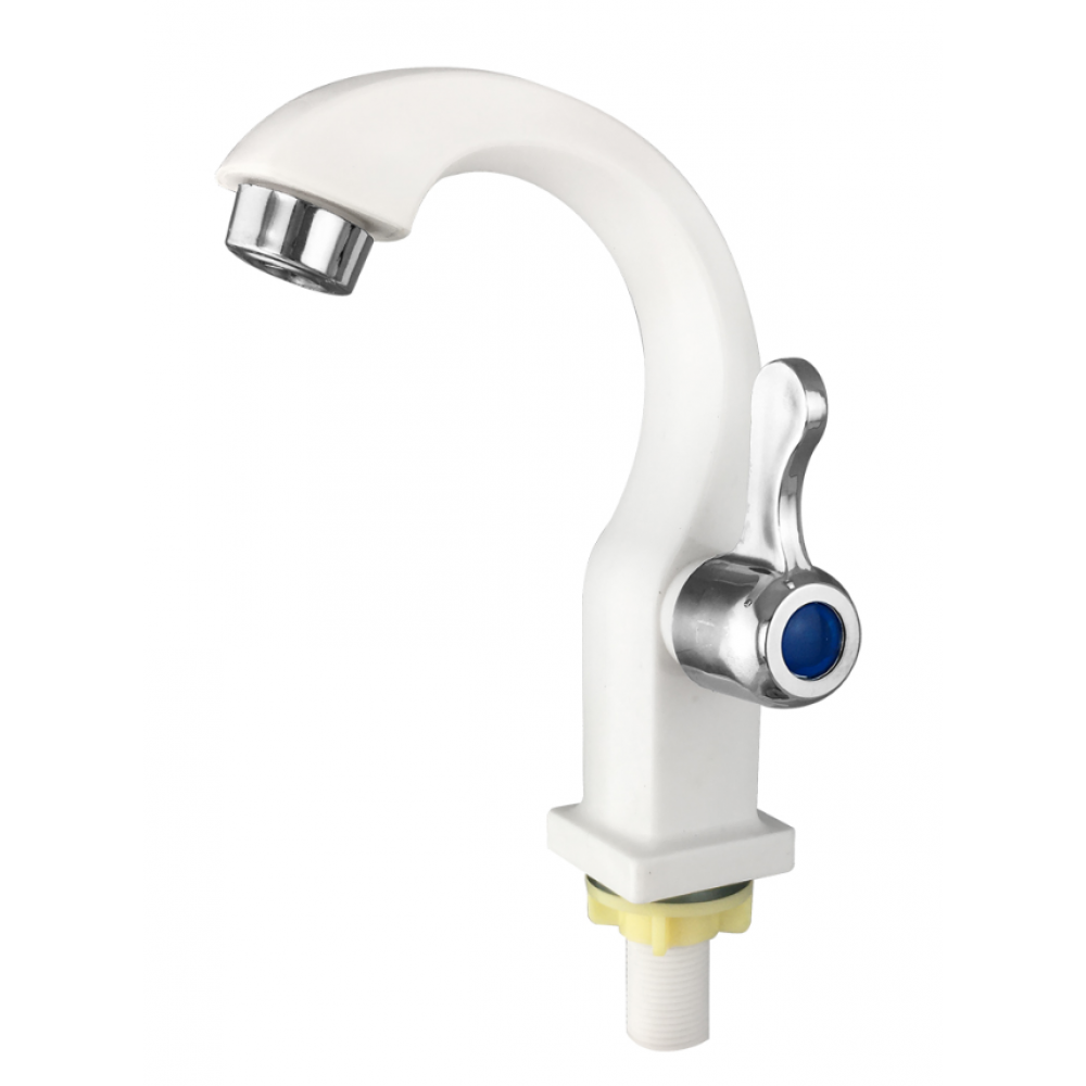 Кран на одну воду АБС белый (668)