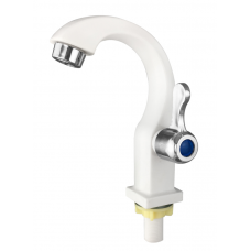 Кран пластик. на одну воду АБС белый (668)