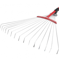 Грабли веерные прутковые 15зуб. с мет. черенком (оцинкованные) раздвижные ГВ-С 649