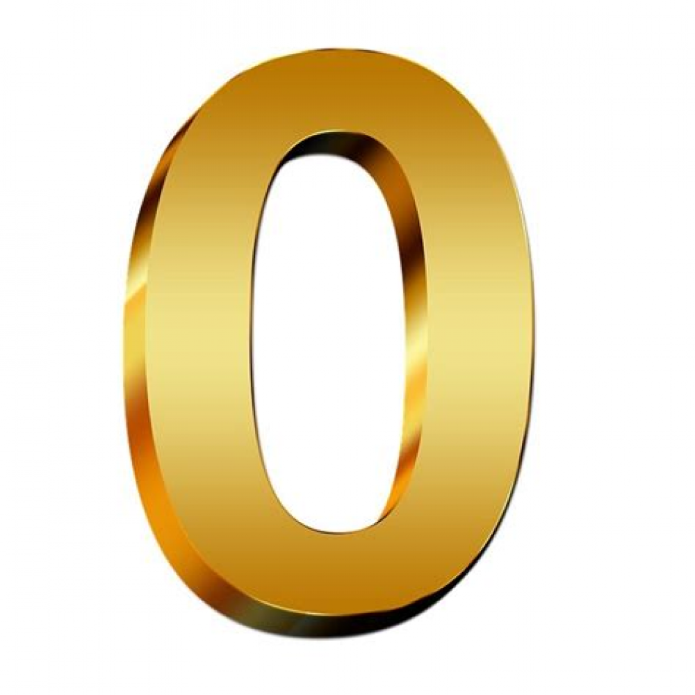 Номерок дверной  5х3 металлический 0 золото (5055)
