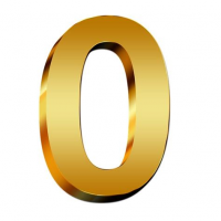Номерок дверной  5х3 металлический 0 золото (5055)