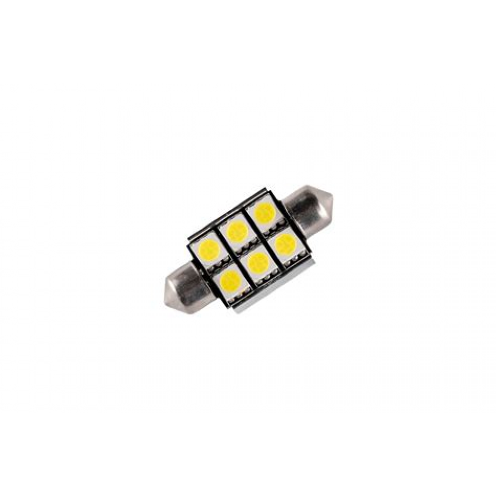 Лампа авто светодиодная 12V C5W (SV8.5) 31мм 6LED белая (012192)
