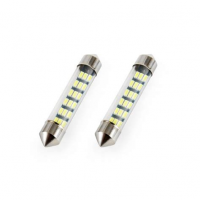 Лампа авто светодиодная 12V C5W (SV8.5) 41мм 8LED SMD-1210 зеленая (освещение салона)