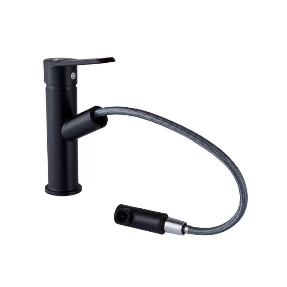 Смеситель для умывальника PLSTART АБС выдвижной черный PL4009-7 ХХХ