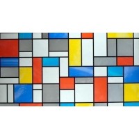 Пленка самоклеющаяся 67,5смх8м цветной витраж квадраты 13017 рез 1м (мин.ост.1м) ХХХ АКЦИЯ