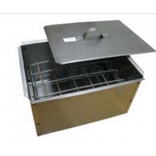 Коптильня горячего копчения прямоугольная 180*240*300мм Счастливый день (нерж 0,5мм)