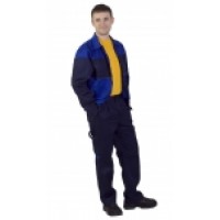 Костюм ПАРИС мужской (брюки+куртка) т.синий/василек р.52-54 рост1/2 (КОС597)