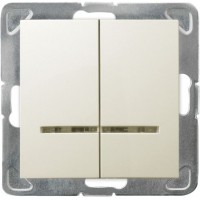 Выключатель LP-  2YS/M/27 1002  2 кл. c подсветкой (без рамки)
