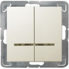 Выключатель LP-  2YS/M/27 1002  2 кл. c подсветкой (без рамки)