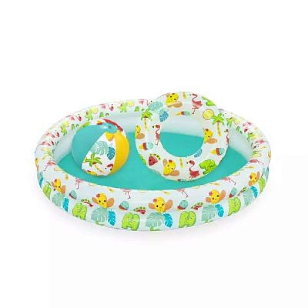 Бассейн надувной 122*20см в комплекте мяч и круг 813-018 (51124) АКЦИЯ 15%