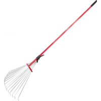 Грабли веерные прутковые 22зуб. Люкс с металлическим черенком 140009