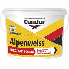 Водоэмаль интерьерная стойкая к мытью Condor Alpenweiss  ведро 3,75кг 