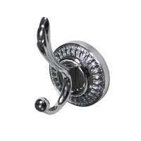 Крючок двойной, хром с декором (581)
