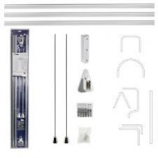 Карниз д/ванной угловой универсальный хромированный с гибкой перекладиной (100012)