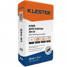 Клей для плитки KLESTER ZM-51 мешок 25 кг 42м/пал
