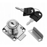 Замок квадр.мебельный 19х22 (хром) со складным ключом, 1001729