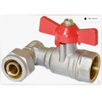 Кран шар пл.угловой с цангой 1/2г*16 SER 5117