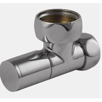 Вентиль для полотенцесушителя угловой 1"х1/2" гайка-гайка круг хром (ПАРА) 266.100.012.