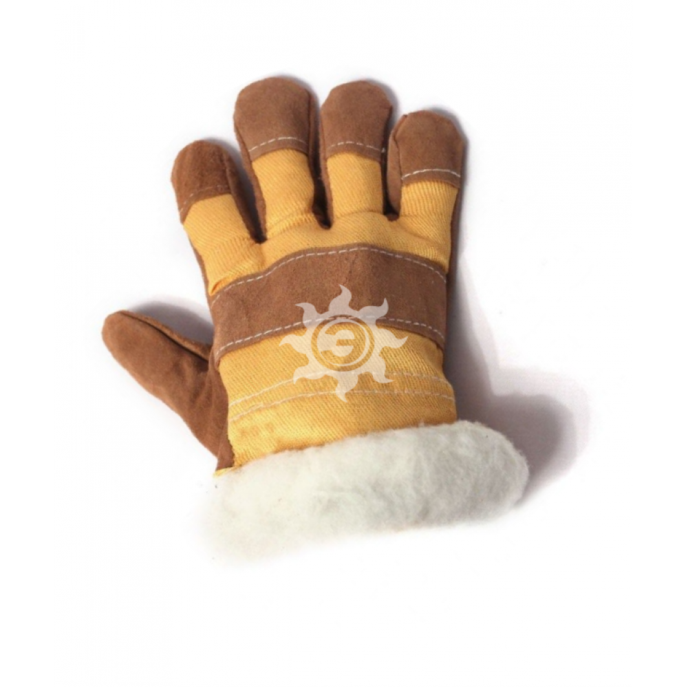 Перчатки спилковые комбинированные Ангара утепленные ПСК6/РТ2111