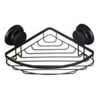 Полка для ванной угловая FORA Grafit на вакуумной присоске черная FOR-GRA035