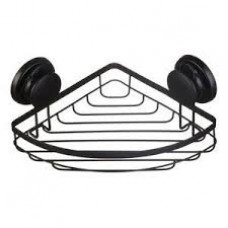 Полка для ванной угловая FORA Grafit на вакуумной присоске черная FOR-GRA035