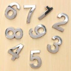 Номерок дверной  5х3 металлический 3 хром (5067)
