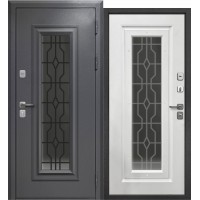 Дверь метал. 2D СТЕКЛОПАКЕТ Букле Графит 9 см 2050*860мм правая