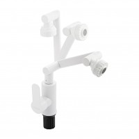Смеситель для кухни шаровый  из пластика АБС поворотный излив и аэратор белый 5904
