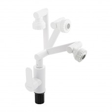 Смеситель для кухни шаровый  из пластика АБС поворотный излив и аэратор белый 5904