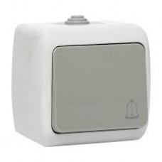 Кнопка звонка 1кл. 10А IP54 серая EKF