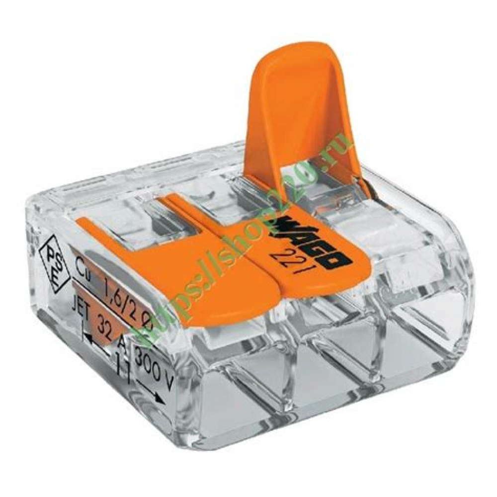 Клеммник  CAGE CLAMP  3*(0.08-2.5mm) 32A 400V(WAGO)