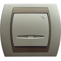 Выключатель LP- 3JSМ/18/23 349 лестничный c подсветкой серебро/титан