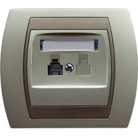 Розетка GPT-1J/18/23 389 телефонная одинарная серебро/титан