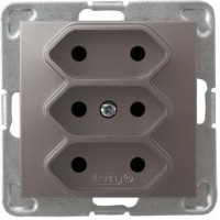 Розетка GP-3Y/M/23 1025 тройная б/з(без рамки)
