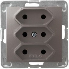 Розетка GP-3Y/M/23 1025 тройная б/з(без рамки)