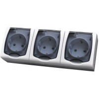 Розетка 3-я с/з наружной установки IP54 (РА16-0132 02)