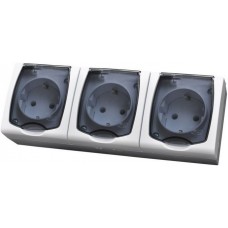 Розетка 3-я с/з наружной установки IP54 (РА16-0132 02)