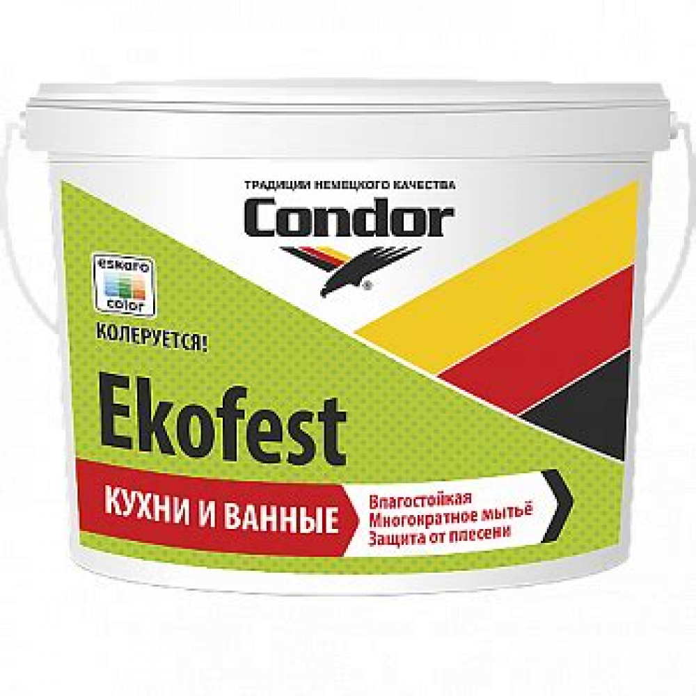 Водоэмаль интерьерная стойкая к мытью Condor EKOFEST-ТR 3 кг
