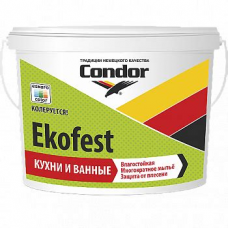 Водоэмаль интерьерная стойкая к мытью Condor EKOFEST-ТR 3 кг