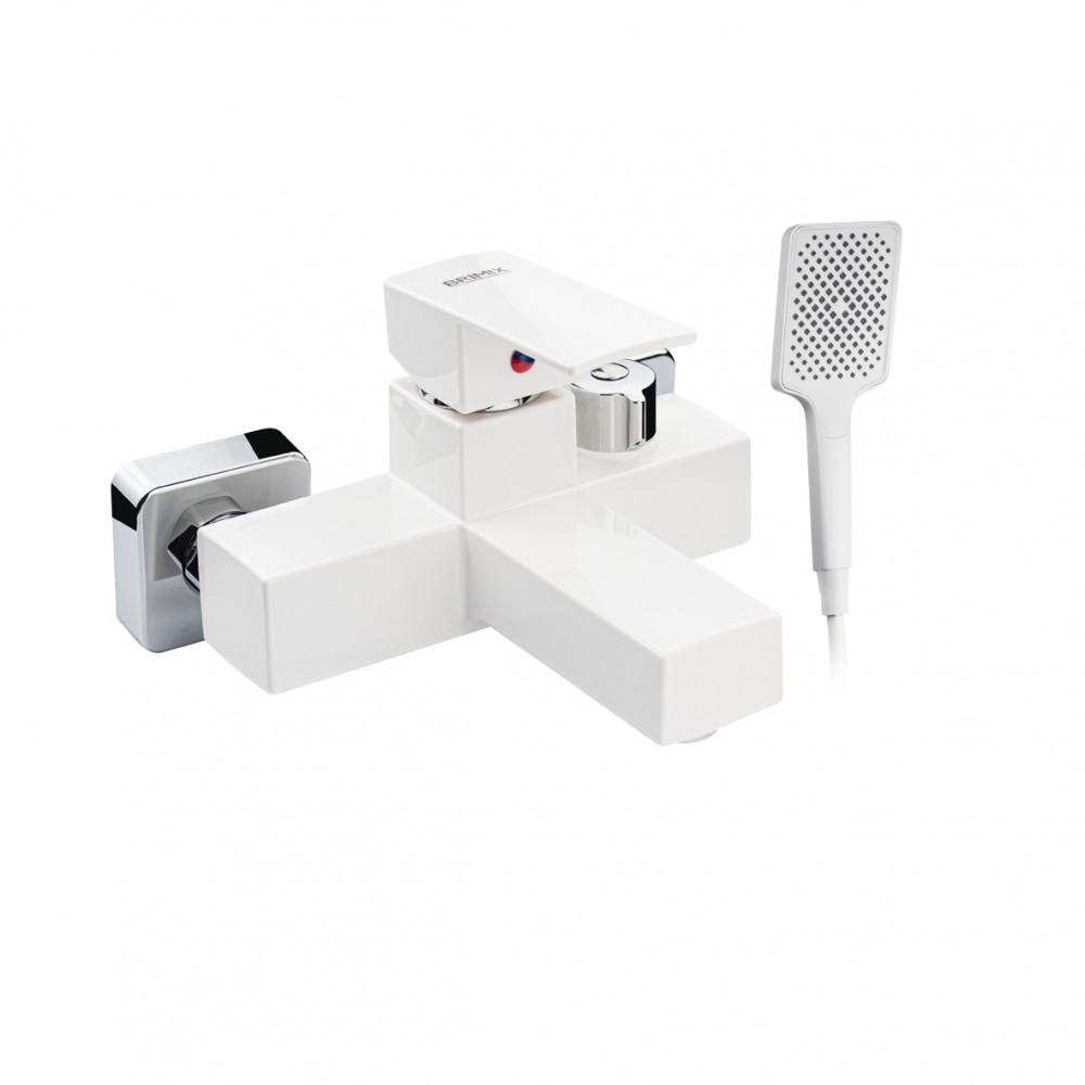 Смеситель для ванны короткий нос из пластика АБС БЕЛЫЙ квадратный корпус 5573 Смеситель для ванны короткий нос из пластика АБС БЕЛЫЙ квадратный корпус 5573